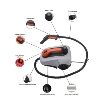 2000w High Pressure Steam Cleaner Handheld Portable Steam Cleaner